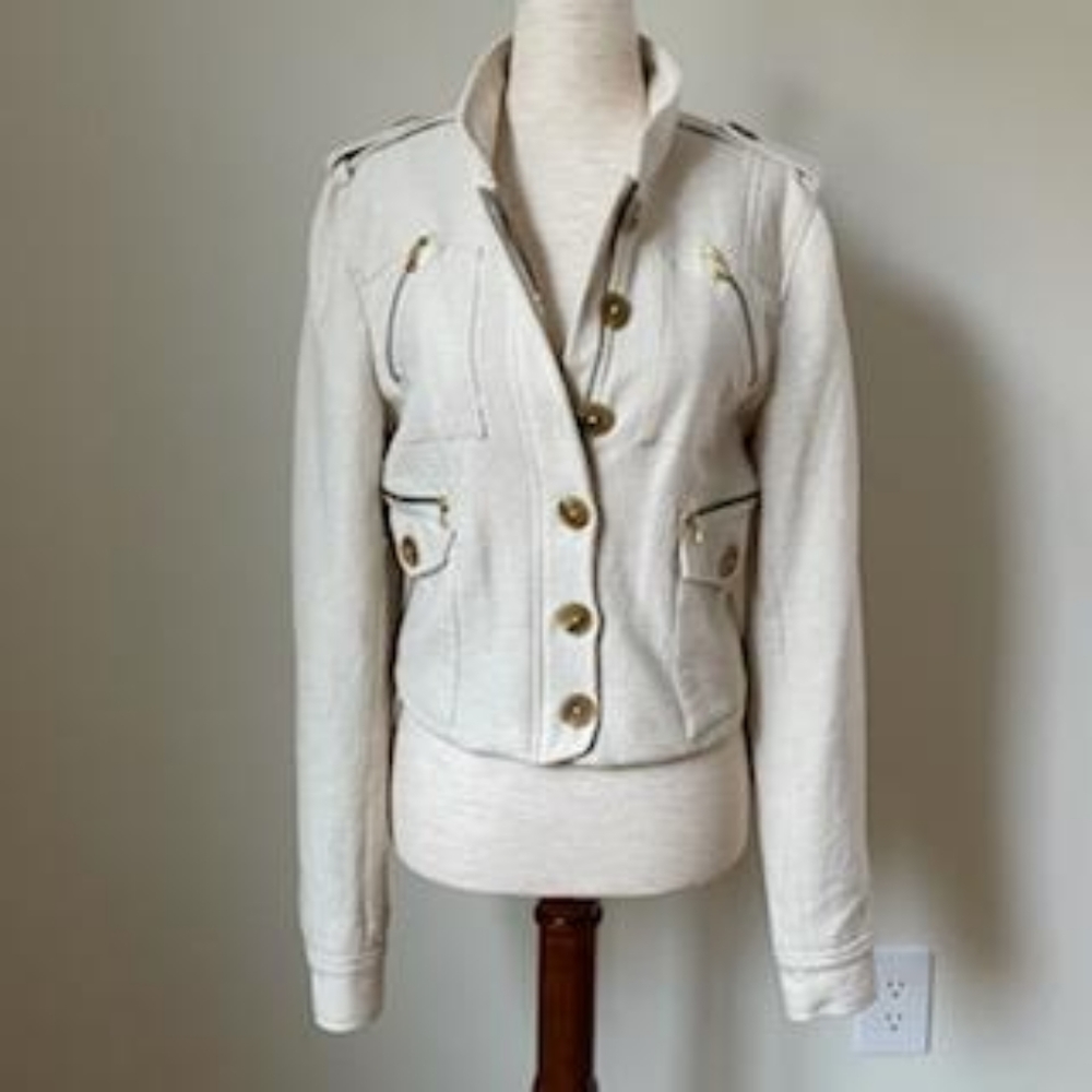 Adam Lippes Textured Jacket with Gold Zippers